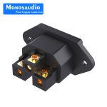 Monosaudio 전원 소켓 순수 구리 99 998 금 도금 메인 AC 수 플러그 로듐 전기 코드 입구 리셉터클 커넥터 IB72 1PCS : 분당플렉스10