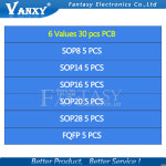 SMD 턴 투 딥 어댑터 변환기 플레이트 PCB 보드 키트 FQFP SOP8 SOP14 SOP16 SOP20 SOP28 QFP SOP 8 14 16 20 28 30PCs : 온세상14