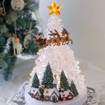 크리스마스 성탄절 데코 장식 화이트 트리 오르골 교회 성당 까페 인테리어 선물 : 그린내상점