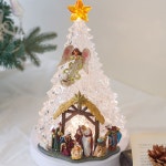 크리스마스 성탄절 데코 장식 화이트 트리 오르골 교회 성당 까페 인테리어 선물 : 그린내상점