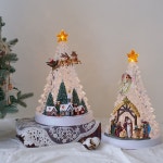 크리스마스 성탄절 데코 장식 화이트 트리 오르골 교회 성당 까페 인테리어 선물 : 그린내상점