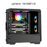 여기에 120mm 검은색 ARGB 컴퓨터 케이스 팬 5팩, 고성능 냉각 4핀 PWM CPU 저소음 유압 베어링 수명 최대 40,000시간, 데스크톱과 호환... 