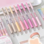 시즌 컬러 뉴트럴 펜 세트, 말린 로즈 & 브리즈 블루, 멀티 컬러, 글쓰기 드로잉, 0.5mm 볼포인트, F7697, 8 개 : 더리빙마스터