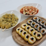 강아지김밥 8p 예쁜 수제간식 흑임자 단호박 파티 생일 소풍 자연식 영양 노견 댕냥밥상 : 댕냥밥상