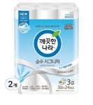 깨끗한나라 순수시그니처 천연펄프 3겹 고급롤화장지 30m 24개입 2개 : 원라이브:브랜드