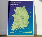 100대 명산 등산 지도 정상석 스티커 산악 동호회 선물 기념품 : 꿈나잇