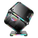 마이크로 ATX 컴퓨터 게이밍 케이스, 특수 모양의 큐브 디자인, 투명 DIY PC 데스크탑 RGB 케이스, 강화 유리, MATX ITX 섀시 : 플로랄라이프