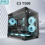 PCCOOLER 컴퓨터 케이스, 후면 삽입 설치 지원, 40 시리즈 그래픽 카드, 270 ° 유리 케이스, ATX, M-ATX, ITX, C3 T500 : 플로랄라이프