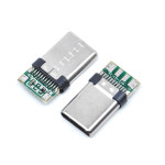 핀 24 리셉터클 커넥터 C타입 및 1 3 납땜 USB 와이어 어댑터 암수 소켓 케이블 10pcs Type-C Male : 얼이즈