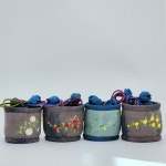 천연염색 휴대용 찻잔싸개 찻잔케이스 다완싸개 피크닉 파우치 다기주머니 잔주머니 : 리얼밀