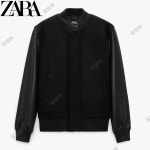 ZARA 자라 콤비 봄버 블루종 에코 가죽자켓 : 유로핏