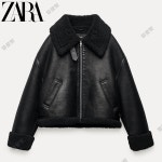 ZARA 자라 PU 에코 더블 페이스드 무스탕 점퍼 : 유로핏