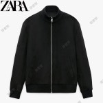ZARA 자라 페이크 스웨이드 하이넥 블루종 봄버 자켓 : 유로핏