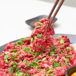 [엄마네한우] 1++등급 초신선 투뿔 한우 육회 200g+200g (+달콤소스) : 엄마네한우