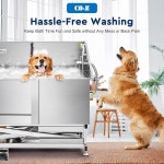 CO-Z 50인치 전기 반려견 목욕 스테이션 높이 조절 가능, 중형 소형견을 위한 전문 1 34INCH Basic (without S : 서초직구환희