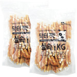[펫포유] 닥터펫 실속형 대용량 1kg 일킬로그램 우유치킨껌, 1000g, 2개 : 펫포유