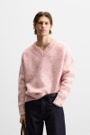 ZARA 자라 남성 언밸런스 자카드 스웨터 니트 5755/379 로즈 핑크 : 밋 해이븐