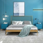 침대 철제프레임 퀸사이즈 더블침대 철제 킹사이즈 북유럽 킹 베드 튼튼한 골드 갈비뼈 1500x1900 검정 침대 보드 : 이거사다줘 Mall