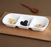 도자기 나눔접시 반찬 서빙그릇 사각 초장 소스 접시 4칸 : 똘망이마켓