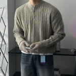 소프트 케이블 헨리넥 니트 : 룩포인트