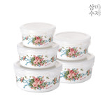삼미수저 잉글랜드 도자기 원형찬통세트 5P : 엘리테이블