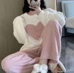(겨울파자마) 러브하트 태리 수면 극세사 잠옷 홈웨어 세트 : 윙크1