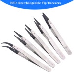 고품질 정전기 방지 핀셋 반도체 주얼리 정밀 작업 도구 다꾸 공예 집게 (A0410) : 꼬슈 COSSU