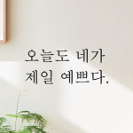 레터링 스티커 오늘도 네가 제일 예쁘다 검정 S : 모노먼트