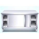 스텐 업소용 작업대 캐비닛 다이 수납 정리 조리대 주방 80x40x80cm 슬라이딩 도어 : 셀러케이mall