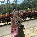 알로하소일 하와이 헬로키티 갸루 태닝 키티 장바구니 캐릭터 휴대용 접이식 포켓 가방 : 깔개나라