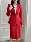여성봄정장 명품스타일 여성정장 세트 치마 수트 면접복장 : 살롱 드 쥬