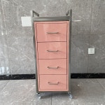 이동식트롤리 미용실츄레이 캐비닛 미용트레이 가위보관함 이발소 핑크 55x35x87cm : 쇼퍼웨이브