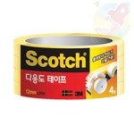 DDH 테이프 12mmx20m 4롤 3인치 투명테이프 투명테잎 : 망리단길