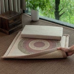 좌복 카펫 얇은 인도 명상 절방석 기도 발수 대방석 60x60cm 양면카키길조 : 도하상사2