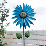 2m 해바라기 야외 화단 블루 장식 마당 조형물 정원 조경 노랑해바라기 바람개비 스몰 : DDGLOBAL