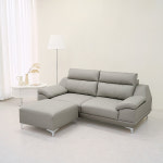 동서가구 뉴테라 천연면피가죽 소파 스툴포함, 라이트그레이, 3인용 : 주식회사 동서가구