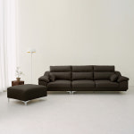 동서가구 뉴테라 천연면피가죽 소파 스툴포함, 화이트그레이, 4인용 : 주식회사 동서가구