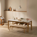 [4인 식탁] 미코하임 디에르 원목 17T 포세린 양면 세라믹 카페 식탁 테이블 1400mm, 내추럴 : 미코하임