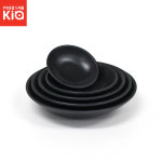 체크 블랙 원형 찬기 업소용 멜라민 접시 그릇 반찬 앞접시 휴게소 찜 잡채 개인 : 쿡뱅크