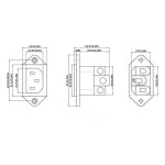 Furutech 순수 변속기 금도금 IEC 입구 전원 소켓 AC 250V 15A 2 : 분당플렉스14