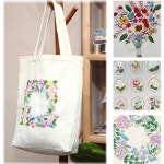 DIY 프랑스 자수 에코백 만들기 (캔버스백 십자수 취미 생활 패키지 플라워 세트 집콕) : HeeUm