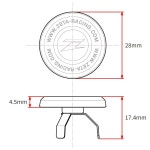 지타레이싱(ZETARACING) 스템캡 블랙 범용(대응 내경 13.2mm 17.8mm) F7959 (구 품번 ZE58-413 red : 그로우메이트
