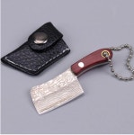 미니어처 나이프 키링 열쇠고리 피규어 펜던트 가죽커버 미니 중식도 미니칼 (A0578) : 꼬슈 COSSU