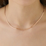 14k 18k 볼륨 스네이크 할로우 체인 목걸이 - 뱀줄 레이어드 심플 체인 : 메이비투아