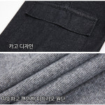 겨울 남성 기모 청바지 카고 건빵 와이드 통 일자 밴딩 면 데님 바지 팬츠 DE054 : gaury