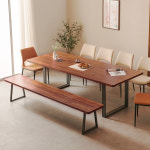 다움 원목식탁 멀바우 카페 대형 다이닝 테이블 1500x850 : 플레르가구