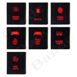 차량용 푸시 버튼 스위치 온 오프 듀얼 RED LED, 폭스바겐 아마록, 오른쪽, 왼쪽, 배선 커넥터 포함, 3Amp, 12V, 1 PC : 도원사랑