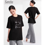 Sansha 산샤 발레티셔츠 블랙 핑크 화이트 취미발레복 성인발레복 발레학원티셔츠 : 로잔 발레
