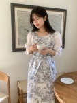 아미앙스 프릴 방수 앞치마 애견미용 미용실 꽃집 카페 뜨왈 에이프런 : 아미앙스