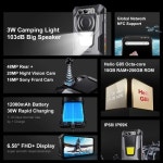 FOSSiBOT F106 PRO 견고한 스마트폰, 15GB + 256GB MTK G85, 안드로이드 14, 12000mAh 휴대폰, 6.58 인치 FHD + 30W : 프린스타23